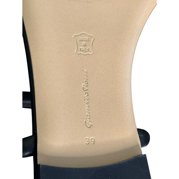 Gianvito Rossi NIB Juno 05 Flat Sandals in Black Size 39 - Picture 9 of 10